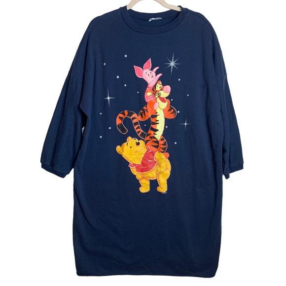 Vintage Disney Winnie the Pooh Sweater Night Dress Long Pooh Piglet Tiger